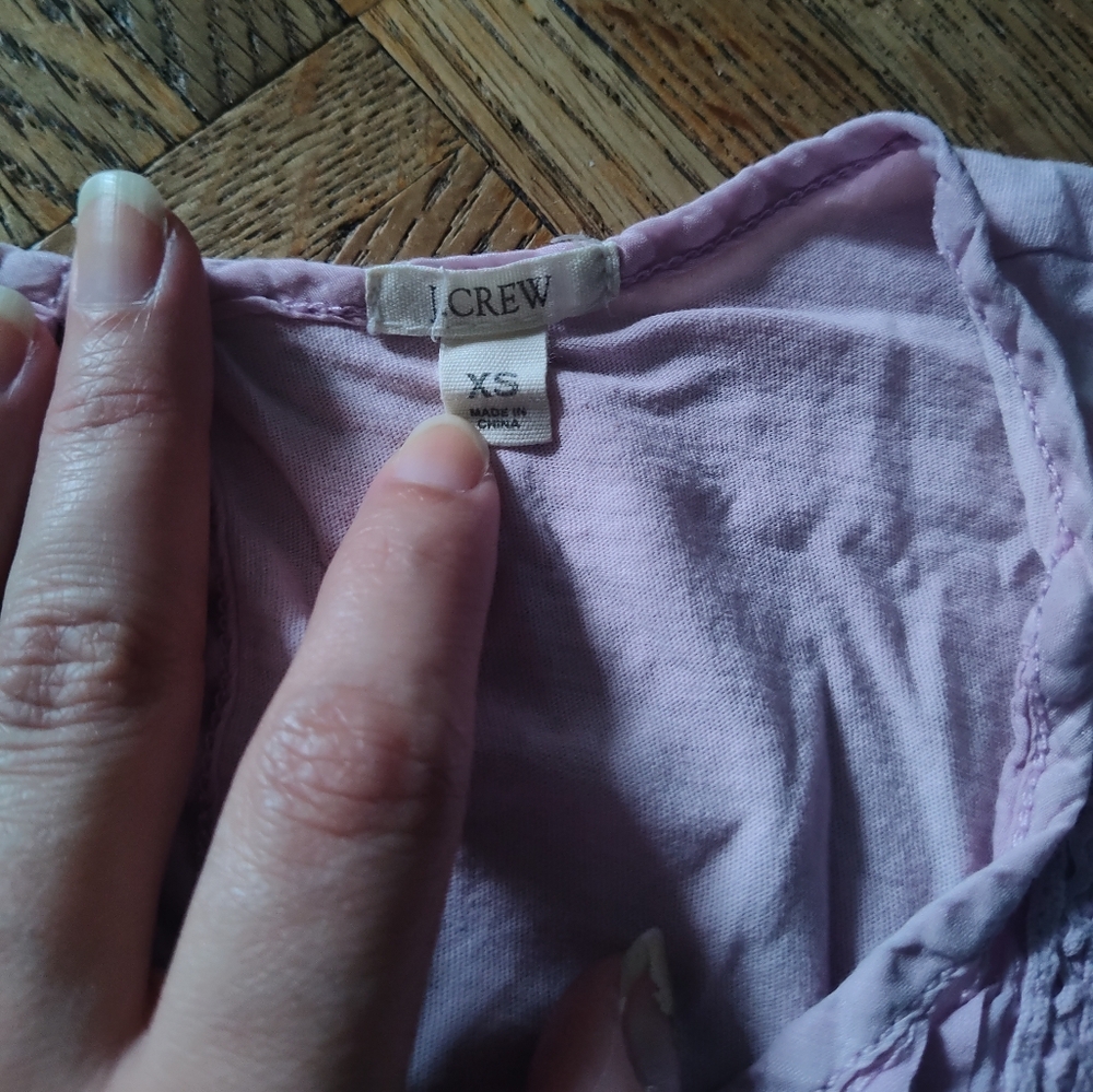 J Crew Pink Ruffle Front Tank Top - Picture 3 of 3
